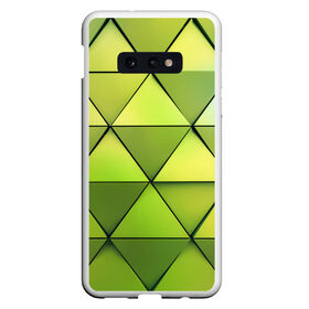 Чехол для Samsung S10E с принтом Зелёные треугольники в Кировске, Силикон | Область печати: задняя сторона чехла, без боковых панелей | геометрия | зелёный | текстура | треугольники | фигуры