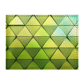 Обложка для студенческого билета с принтом Зелёные треугольники в Кировске, натуральная кожа | Размер: 11*8 см; Печать на всей внешней стороне | Тематика изображения на принте: геометрия | зелёный | текстура | треугольники | фигуры