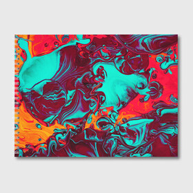 Альбом для рисования с принтом Colorful World в Кировске, 100% бумага
 | матовая бумага, плотность 200 мг. | abstraction | colorful | fluid art | liquid | paint | stains | texture | абстракция | жидкость | краска | пятна | разводы | разноцветный | текстура