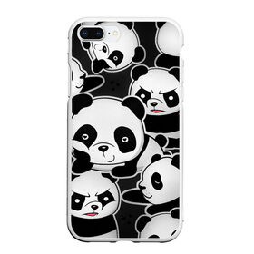 Чехол для iPhone 7Plus/8 Plus матовый с принтом Смешные панды в Кировске, Силикон | Область печати: задняя сторона чехла, без боковых панелей | Тематика изображения на принте: животные | медведи | мишки | мультяшки | смешные панды