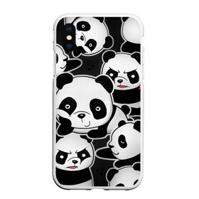 Чехол для iPhone XS Max матовый с принтом Смешные панды в Кировске, Силикон | Область печати: задняя сторона чехла, без боковых панелей | Тематика изображения на принте: животные | медведи | мишки | мультяшки | смешные панды