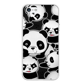 Чехол для iPhone 5/5S матовый с принтом Смешные панды в Кировске, Силикон | Область печати: задняя сторона чехла, без боковых панелей | животные | медведи | мишки | мультяшки | смешные панды