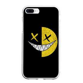 Чехол для iPhone 7Plus/8 Plus матовый с принтом SMILE в Кировске, Силикон | Область печати: задняя сторона чехла, без боковых панелей | глаза крестики | злой смайл | зубы | контраст | смайл | эмоция