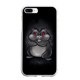 Чехол для iPhone 7Plus/8 Plus матовый с принтом HAMSTER в Кировске, Силикон | Область печати: задняя сторона чехла, без боковых панелей | злое животное | злой хомяк | красные глаза | мышка | хомяк
