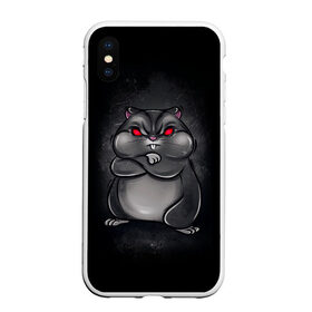 Чехол для iPhone XS Max матовый с принтом HAMSTER в Кировске, Силикон | Область печати: задняя сторона чехла, без боковых панелей | злое животное | злой хомяк | красные глаза | мышка | хомяк