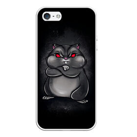 Чехол для iPhone 5/5S матовый с принтом HAMSTER в Кировске, Силикон | Область печати: задняя сторона чехла, без боковых панелей | злое животное | злой хомяк | красные глаза | мышка | хомяк
