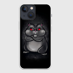 Чехол для iPhone 13 mini с принтом HAMSTER в Кировске,  |  | Тематика изображения на принте: злое животное | злой хомяк | красные глаза | мышка | хомяк