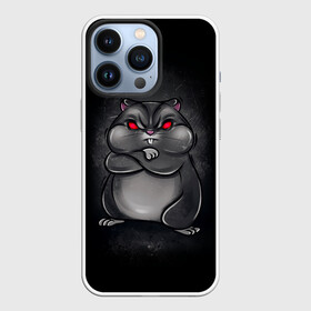 Чехол для iPhone 13 Pro с принтом HAMSTER в Кировске,  |  | Тематика изображения на принте: злое животное | злой хомяк | красные глаза | мышка | хомяк