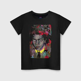 Детская футболка хлопок с принтом Jean Michel Basquiat в Кировске, 100% хлопок | круглый вырез горловины, полуприлегающий силуэт, длина до линии бедер | art | eyes | guy | jean michel basquiat | глаза | жан мишель баския | искусство | парень
