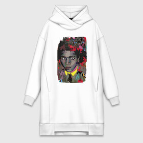 Платье-худи хлопок с принтом Jean Michel Basquiat в Кировске,  |  | art | eyes | guy | jean michel basquiat | глаза | жан мишель баския | искусство | парень