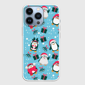 Чехол для iPhone 13 Pro с принтом Новогодние Пингвины в Кировске,  |  | 2021 | белка | гирлянда | год быка | дед мороз | детская | дочка | елка | енот | кот | котик | лиса | маска | милая | неон | новогодняя | новый год | олень | паттерн | пингвин | подарок | праздник | радуга