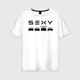 Женская футболка хлопок Oversize с принтом Tesla sexy в Кировске, 100% хлопок | свободный крой, круглый ворот, спущенный рукав, длина до линии бедер
 | tesla | тесла