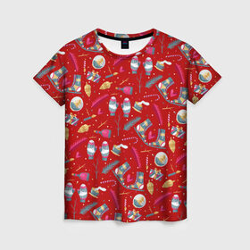 Женская футболка 3D с принтом Рождественское чудо в Кировске, 100% полиэфир ( синтетическое хлопкоподобное полотно) | прямой крой, круглый вырез горловины, длина до линии бедер | 