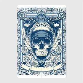 Магнитный плакат 2Х3 с принтом Пиратская картина в Кировске, Полимерный материал с магнитным слоем | 6 деталей размером 9*9 см | арт | вектор | гот | готический рисунок | готическое | перо | перья | пират | пиратская картина | повязка | рисунок | синий | череп