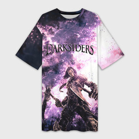 Платье-футболка 3D с принтом Darksiders 2 в Кировске,  |  | darksiders 2 | апокалипсиса | всадника | игра | слешер