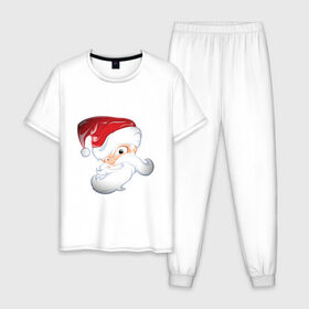 Мужская пижама хлопок с принтом Злой Санта в Кировске, 100% хлопок | брюки и футболка прямого кроя, без карманов, на брюках мягкая резинка на поясе и по низу штанин
 | 