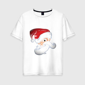 Женская футболка хлопок Oversize с принтом Злой Санта в Кировске, 100% хлопок | свободный крой, круглый ворот, спущенный рукав, длина до линии бедер
 | 