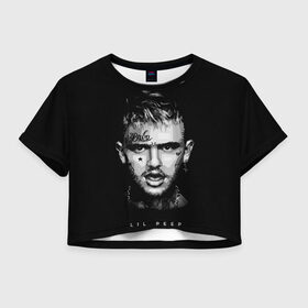 Женская футболка Crop-top 3D с принтом LIL PEEP WB в Кировске, 100% полиэстер | круглая горловина, длина футболки до линии талии, рукава с отворотами | lil | lil peep | logobombing | peep. лил | pump | rap | xxx | xxxtenticon | пип | с лил пипом