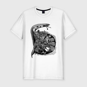 Мужская футболка хлопок Slim с принтом Улитка в Кировске, 92% хлопок, 8% лайкра | приталенный силуэт, круглый вырез ворота, длина до линии бедра, короткий рукав | snail | буква 