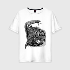 Женская футболка хлопок Oversize с принтом Улитка в Кировске, 100% хлопок | свободный крой, круглый ворот, спущенный рукав, длина до линии бедер
 | snail | буква 