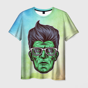 Мужская футболка 3D с принтом Пресли в Кировске, 100% полиэфир | прямой крой, круглый вырез горловины, длина до линии бедер | арт | графика | зомби | пресли | элвис