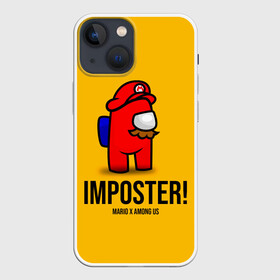 Чехол для iPhone 13 mini с принтом IMPOSTER Mario X Among Us в Кировске,  |  | Тематика изображения на принте: among us | impostor | sus | амонг ас | амонг ус | амонгас | амонгус | астронавт | белый | желтый | зеленый | игра | космонавт | космосv | красный | оранжевый | предатель | призрак | самозванец | синий | среди нас