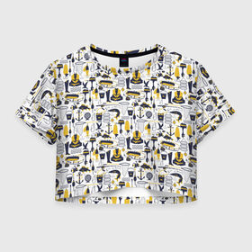 Женская футболка Crop-top 3D с принтом Пресли в Кировске, 100% полиэстер | круглая горловина, длина футболки до линии талии, рукава с отворотами | Тематика изображения на принте: арт | графика | зомби | пресли | элвис