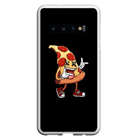 Чехол для Samsung Galaxy S10 с принтом PIZZA в Кировске, Силикон | Область печати: задняя сторона чехла, без боковых панелей | Тематика изображения на принте: живая еда | живая пицца | кусочек пиццы | пицца | фаст фуд