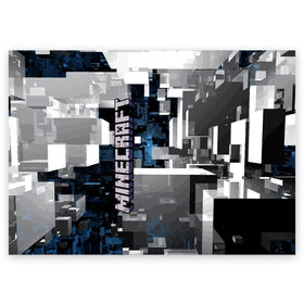Поздравительная открытка с принтом Minecraft в Кировске, 100% бумага | плотность бумаги 280 г/м2, матовая, на обратной стороне линовка и место для марки
 | building | city | cube | game | megapolis | minecraft | pattern | город | здание | игра | куб | майнкрафт | мегаполис | узор