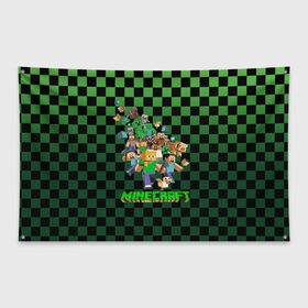 Флаг-баннер с принтом Minecraft в Кировске, 100% полиэстер | размер 67 х 109 см, плотность ткани — 95 г/м2; по краям флага есть четыре люверса для крепления | creeper | minecraft | блок | игра | крипер | майнкрафт | победитель | приключения