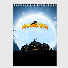 Скетчбук с принтом Halloween Pumpkin в Кировске, 100% бумага
 | 48 листов, плотность листов — 100 г/м2, плотность картонной обложки — 250 г/м2. Листы скреплены сверху удобной пружинной спиралью | halloween | halloween  pumpkin | pumpkin | хэллоуин | хэллоуин тыква