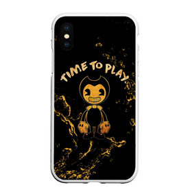 Чехол для iPhone XS Max матовый с принтом Bendy And The Ink Machine в Кировске, Силикон | Область печати: задняя сторона чехла, без боковых панелей | bendy | bendy and the ink machine | бенди | бени | бенни | бэнди | детская | детям | игра | капли | компьютерная игра | краска | машина | подтеки | ужастик | чернила | чернильная