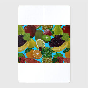 Магнитный плакат 2Х3 с принтом Фруктовый микс в Кировске, Полимерный материал с магнитным слоем | 6 деталей размером 9*9 см | ананас | апельсин | виноград | киви | клубника | кокос | фрукты