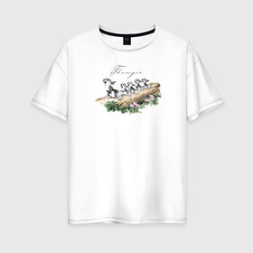Женская футболка хлопок Oversize с принтом Thumper в Кировске, 100% хлопок | свободный крой, круглый ворот, спущенный рукав, длина до линии бедер
 | bambi | disney | thumper | vdkimel | бэмби | дисней