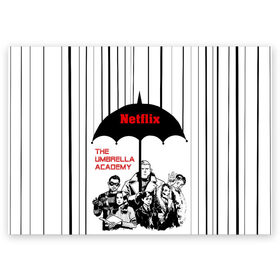 Поздравительная открытка с принтом The Umbrella Academy Season 3 в Кировске, 100% бумага | плотность бумаги 280 г/м2, матовая, на обратной стороне линовка и место для марки
 | netflix | rain | superheroes | the umbrella academy | tv series | umbrella | академия амбрелла | дождь | зонтик | нетфликс | сериал | супергерои