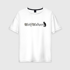 Женская футболка хлопок Oversize с принтом Легенда о волках в Кировске, 100% хлопок | свободный крой, круглый ворот, спущенный рукав, длина до линии бедер
 | 