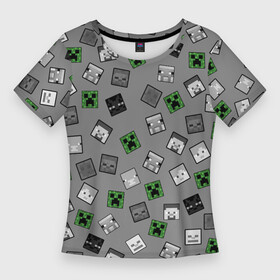 Женская футболка 3D Slim с принтом Minecraft в Кировске,  |  | alex | creeper | minecraft | steve | алекс | блок | вызыватель | зомби | игра | крипер | майнкрафт | победитель | приключения | свинья | стив