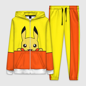 Женский костюм 3D с принтом Пикачу в Кировске,  |  | baby | cartoon | emoji | happy | kawaii | pika pika | pikachu | pokemon go | team | глаз | детям | зайчик | иви | кавайный | кролик | малыш | мордочка | мультяшный | персонажи аниме | пика пика | пикачу | покемоны | улыбка | ушки | эмоции | 