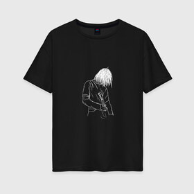 Женская футболка хлопок Oversize с принтом Курт Кобейн в Кировске, 100% хлопок | свободный крой, круглый ворот, спущенный рукав, длина до линии бедер
 | курт кобейн | нарвана арт. | нирвана