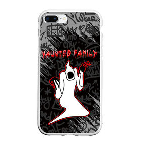 Чехол для iPhone 7Plus/8 Plus матовый с принтом HAUNTED FAMILY в Кировске, Силикон | Область печати: задняя сторона чехла, без боковых панелей | born to trap | haunted family | kizaru | rap | борн ту треп | кизару | музыка. | русский реп