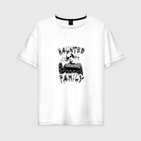 Женская футболка хлопок Oversize с принтом Haunted Family в Кировске, 100% хлопок | свободный крой, круглый ворот, спущенный рукав, длина до линии бедер
 | haunted family | kizaru | исполнитель | кизару | музыка | репер | рэп | хип хоп