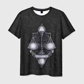 Мужская футболка 3D с принтом ВЕСЫ в Кировске, 100% полиэфир | прямой крой, круглый вырез горловины, длина до линии бедер | libra | астрология | весы | знак зодиака | надппись