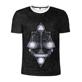 Мужская футболка 3D спортивная с принтом ВЕСЫ в Кировске, 100% полиэстер с улучшенными характеристиками | приталенный силуэт, круглая горловина, широкие плечи, сужается к линии бедра | libra | астрология | весы | знак зодиака | надппись