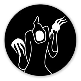 Коврик для мышки круглый с принтом Haunted Family в Кировске, резина и полиэстер | круглая форма, изображение наносится на всю лицевую часть | haunted family | kizaru | rap | кизару | рэп | хип хоп