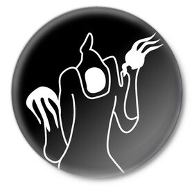 Значок с принтом Haunted Family в Кировске,  металл | круглая форма, металлическая застежка в виде булавки | haunted family | kizaru | rap | кизару | рэп | хип хоп