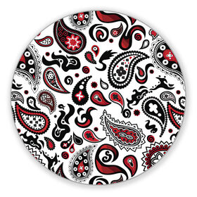 Коврик для мышки круглый с принтом Молекулярный рисунок в Кировске, резина и полиэстер | круглая форма, изображение наносится на всю лицевую часть | арт | белый | биология | красный | молекула | рисунок | чёрный