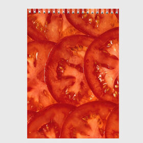 Скетчбук с принтом Помидорки в Кировске, 100% бумага
 | 48 листов, плотность листов — 100 г/м2, плотность картонной обложки — 250 г/м2. Листы скреплены сверху удобной пружинной спиралью | арт | еда | лето | овощ | овощи | помидор | помидорки | помидоры | рисунок | томат | томаты