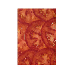 Обложка для паспорта матовая кожа с принтом Помидорки в Кировске, натуральная матовая кожа | размер 19,3 х 13,7 см; прозрачные пластиковые крепления | арт | еда | лето | овощ | овощи | помидор | помидорки | помидоры | рисунок | томат | томаты