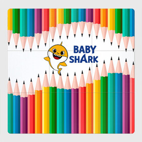 Магнитный плакат 3Х3 с принтом Baby Shark в Кировске, Полимерный материал с магнитным слоем | 9 деталей размером 9*9 см | baby | baby shark | shark | акула | анимация | бэби | бэби шарк | дети | мультфильм | песня | ребенок | шарк