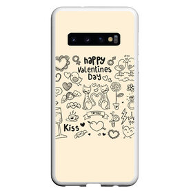 Чехол для Samsung Galaxy S10 с принтом Happy Valentines day в Кировске, Силикон | Область печати: задняя сторона чехла, без боковых панелей | angel | arrow | birds | butterfly | coffee | couple | diamond | flower | heart | kiss | letter | ring | valentine | ангел | бабочка | бриллиант | валентинка | кольцо | кофе | парочка | письмо | поцелуй | птицы | сердце | стрела | цветок